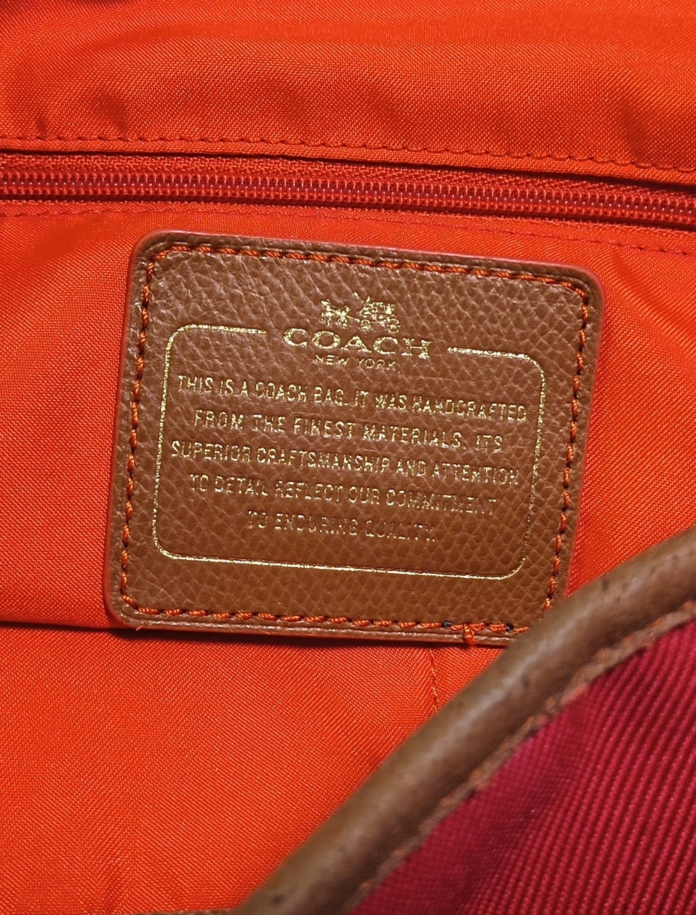 Vintage Coach Red Canvas Tote Bag Leather Trim Large Shoulder Purse Classic - Picture 8 of 8